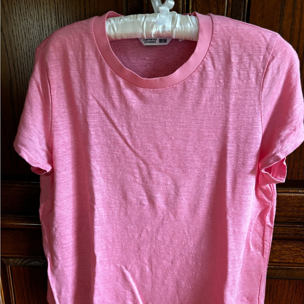 Uniqlo Comptoir Des Cotonniers Soft Pink Linen Tee